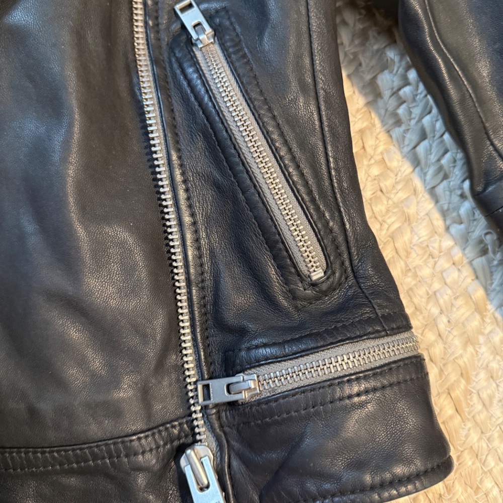 All Saints Conroy Leather Jacket XS /2 Brand new - Picture 9 of 13